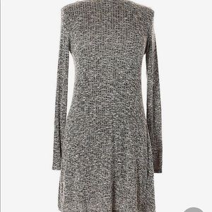 Lightweight heather grey A-line sweater dress